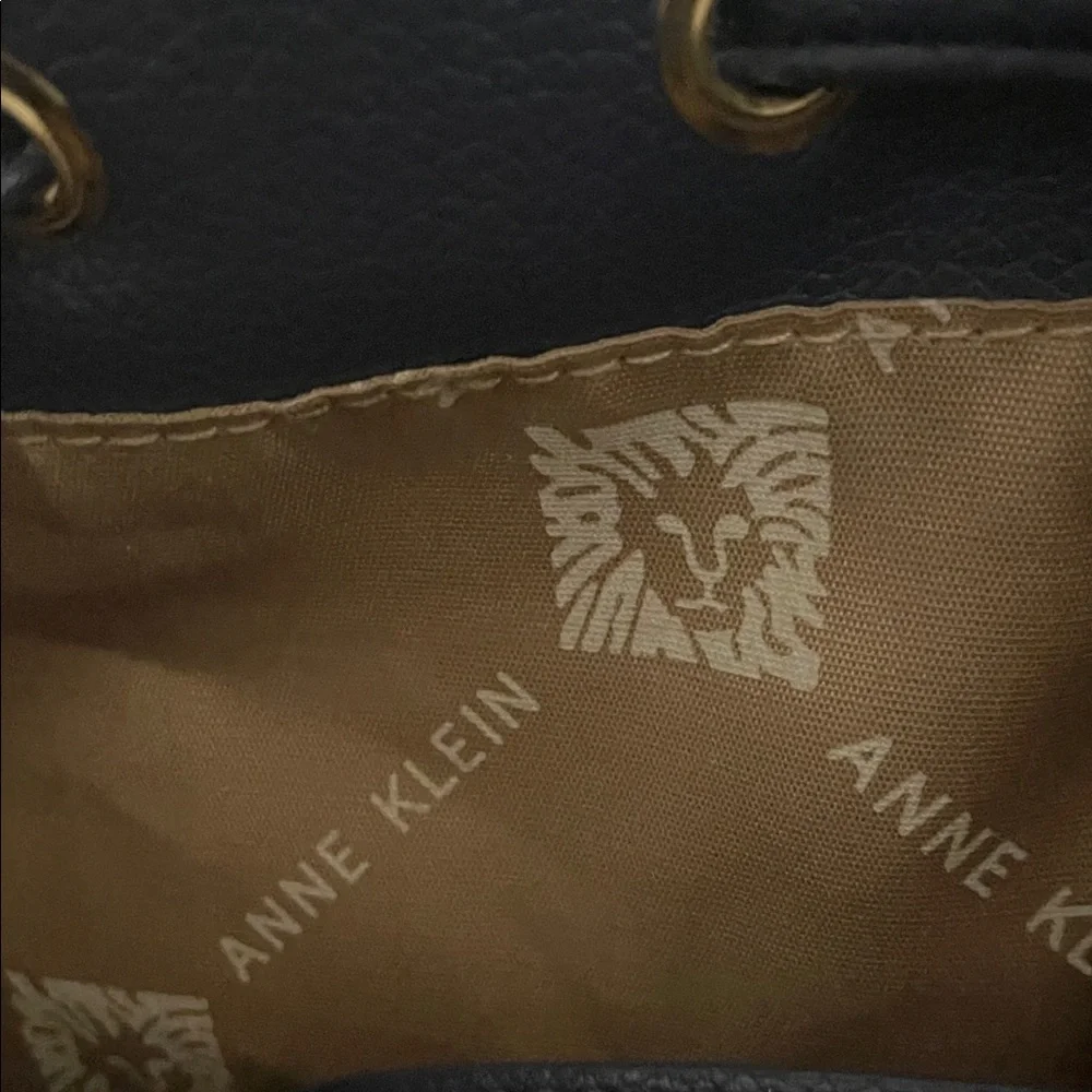 Anne Klein Black and Teal Shoulder Bucket Bag - Picture 3 of 6